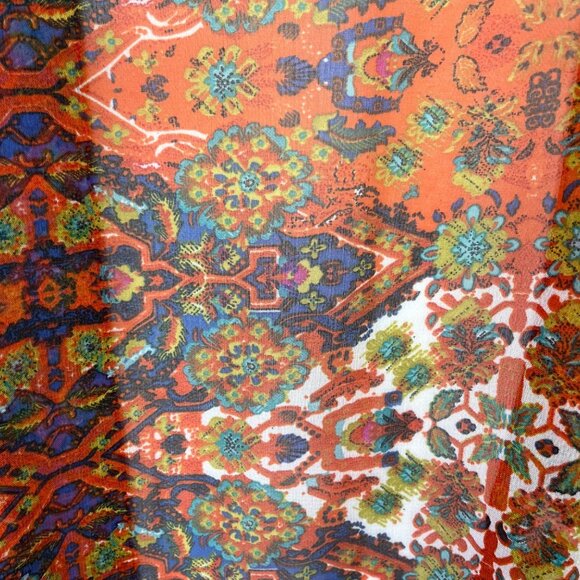 Bijoux Terner Kimono Light Weight Kimono Large/XL Orange Blue New - Picture 5 of 8